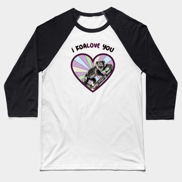 I koalove you - a retro vintage design Baseball T-Shirt by Cute_but_crazy_designs